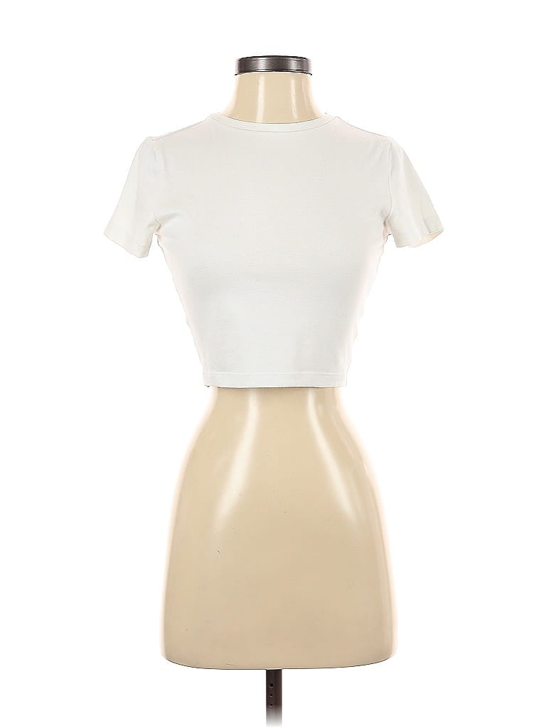 Pre-owned Wild Fable Short Sleeve Turtleneck In White