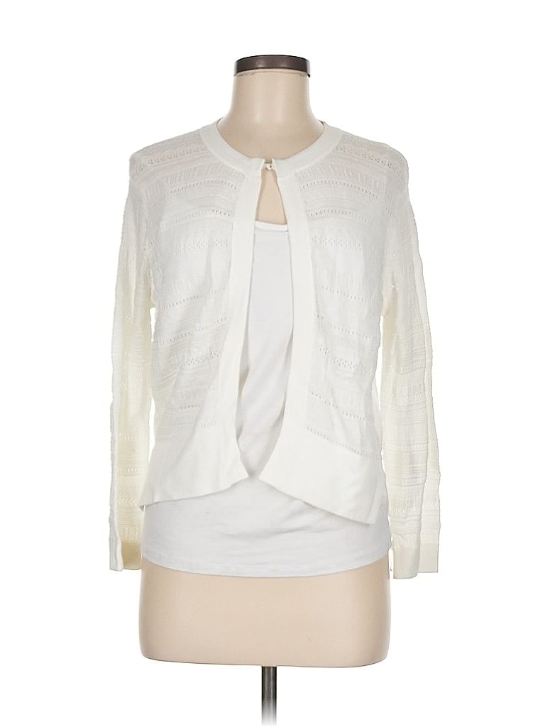 Pre-owned Cotton By Autumn Cashmere Cardigan Sweater In White
