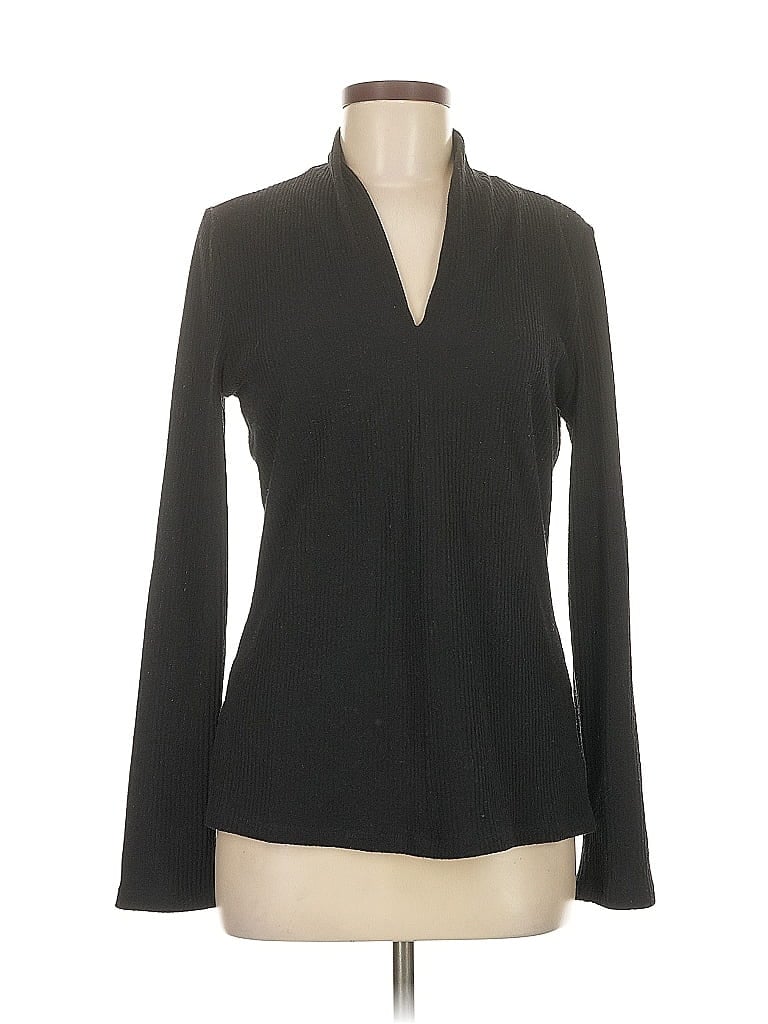 Pre-owned Dkny Long Sleeve Blouse In Black