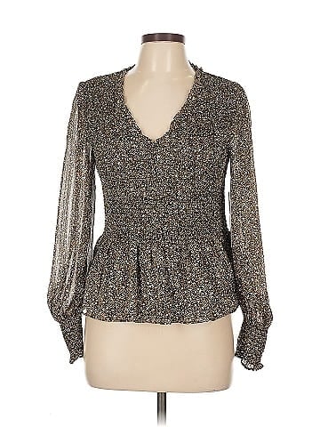 Aqua Long Sleeve Blouse (view 1)