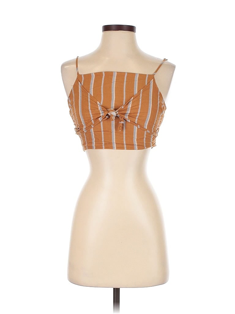 Pre-owned Honey Belle Tube Top Brown Strapless Neckline Tops