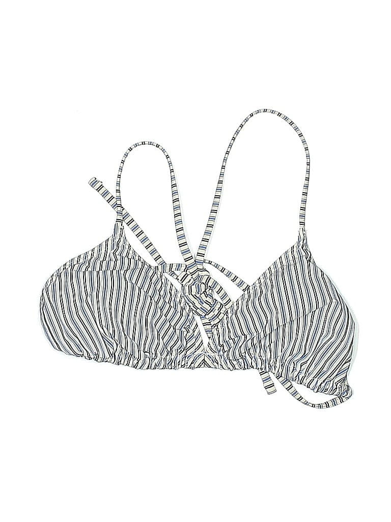 Pre-owned Ralph Lauren Sport Swimsuit Top White Chevron/herringbone Pattern Swimwear