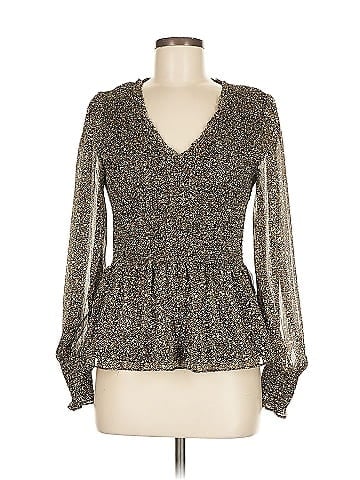 Aqua Long Sleeve Blouse (view 1)