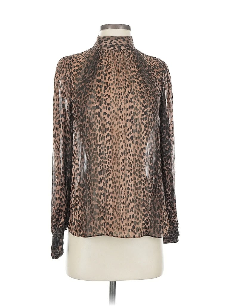 Pre-owned H&m Long Sleeve Blouse In Brown