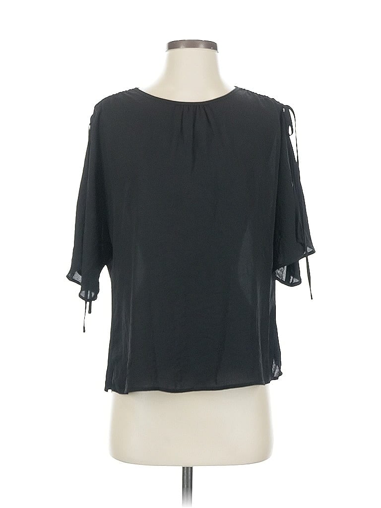Pre-owned Vince Camuto Short Sleeve Blouse In Black
