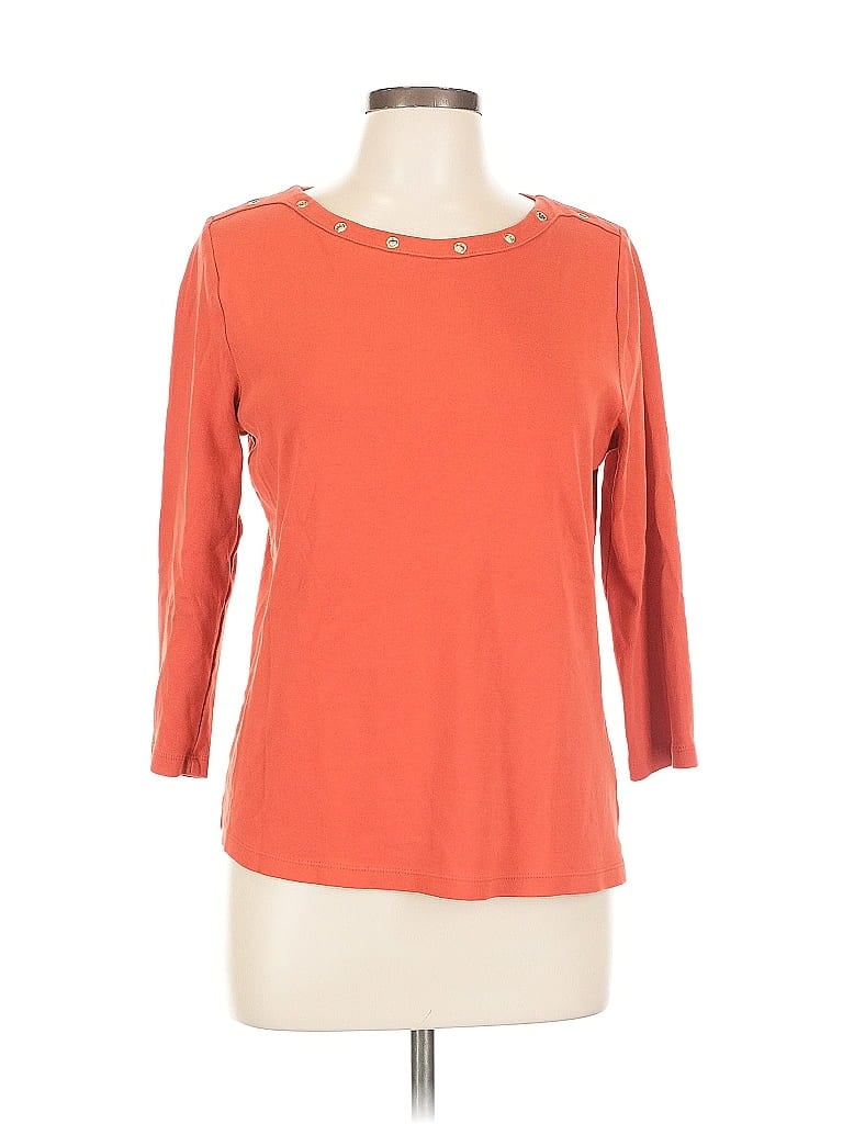 Click to view more detailed imagery on our partner's website Pre-owned Rafaella 3/4 Sleeve T-shirt In Orange