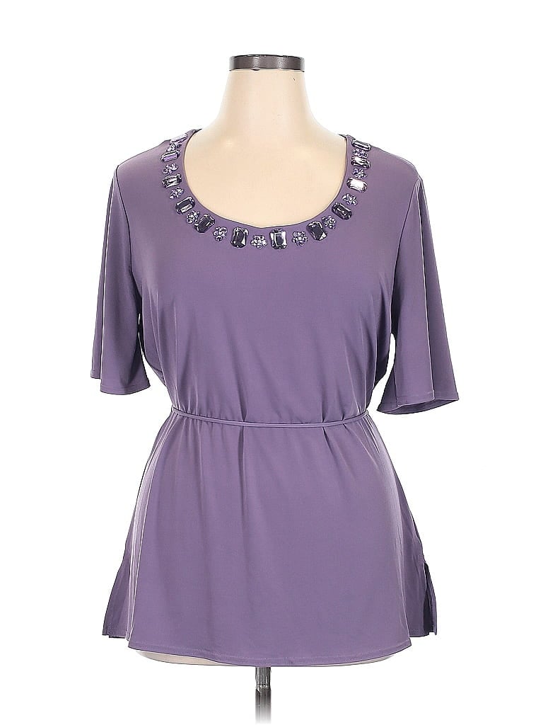 Pre-owned Jaclyn Smith Short Sleeve T-shirt In Purple