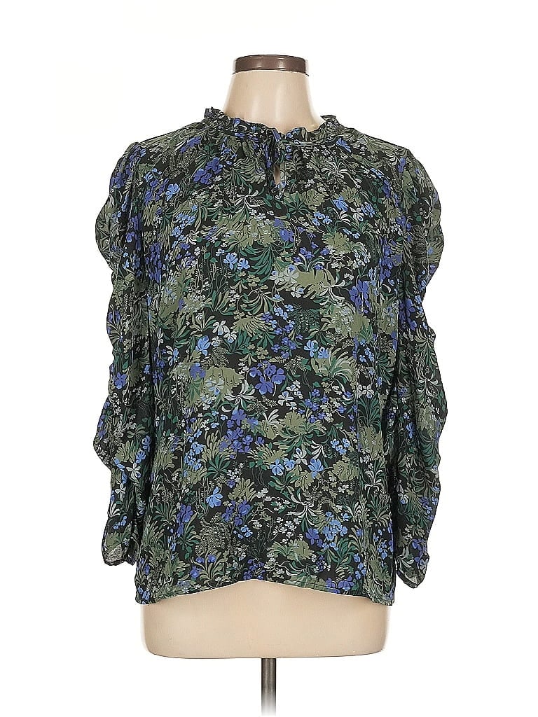 Pre-owned Ann Taylor Factory 3/4 Sleeve Blouse In Green