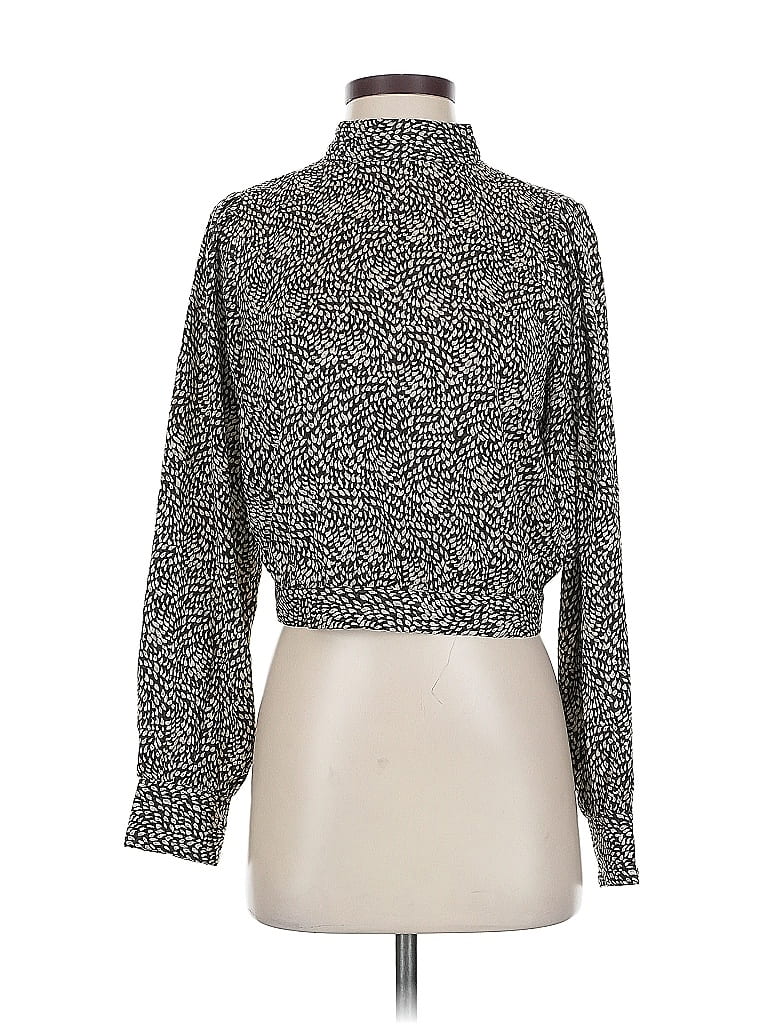 Pre-owned Banana Republic Factory Store Long Sleeve Blouse In Gray