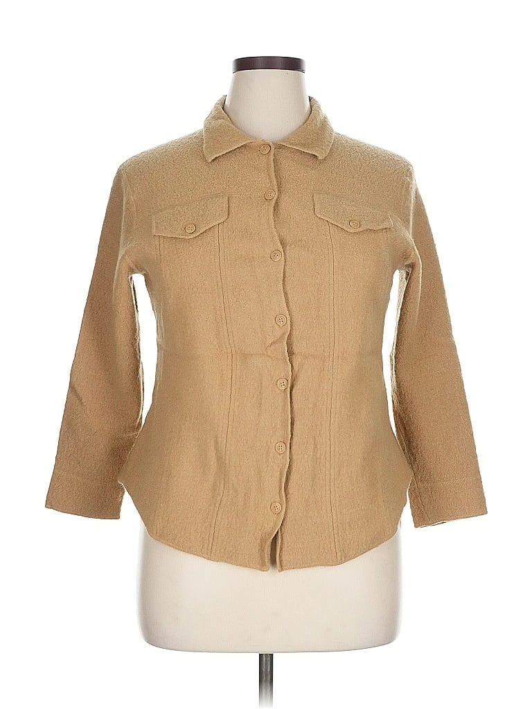 Pre-owned Talbots Wool Cardigan Sweater In Brown