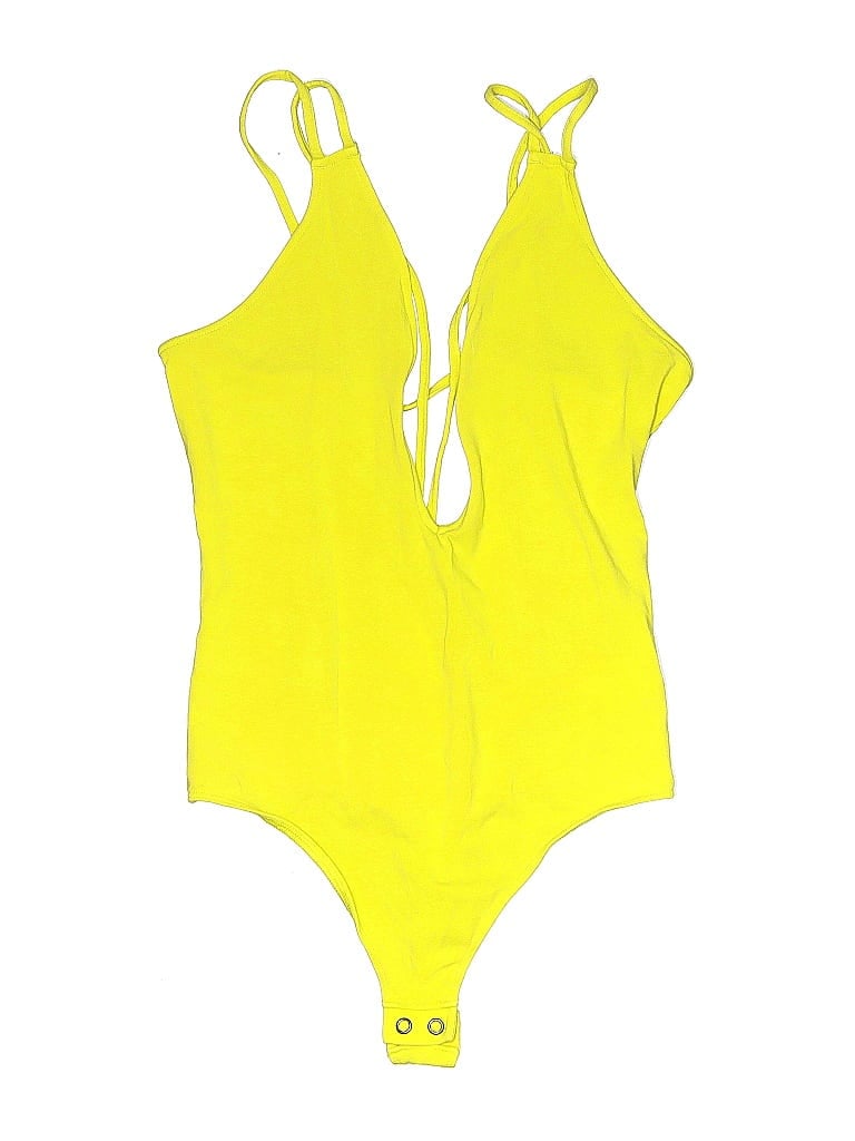Pre-owned Express One Eleven Bodysuit In Yellow