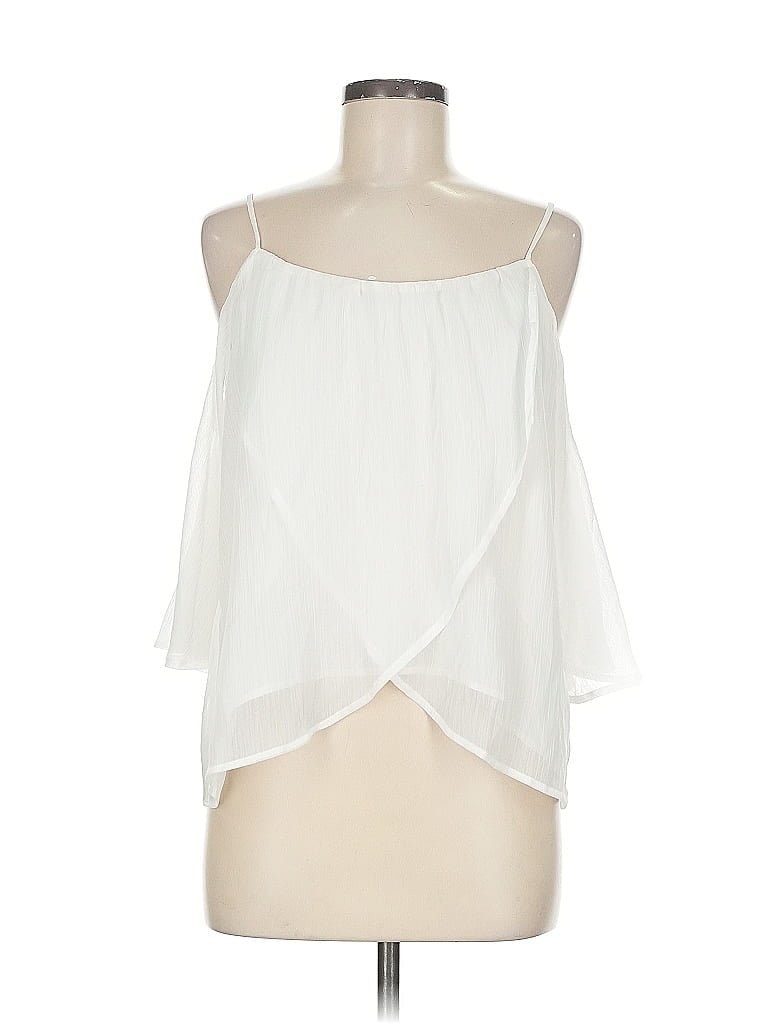 Pre-owned Lush Sleeveless Blouse In White