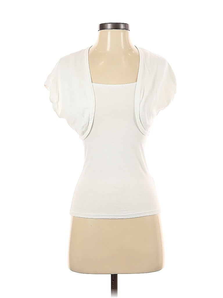 Pre-owned Gianni Bini Cardigan Sweater In White