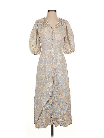 Rebecca Taylor Short Sleeve Satin Leaf Dress (view 1)