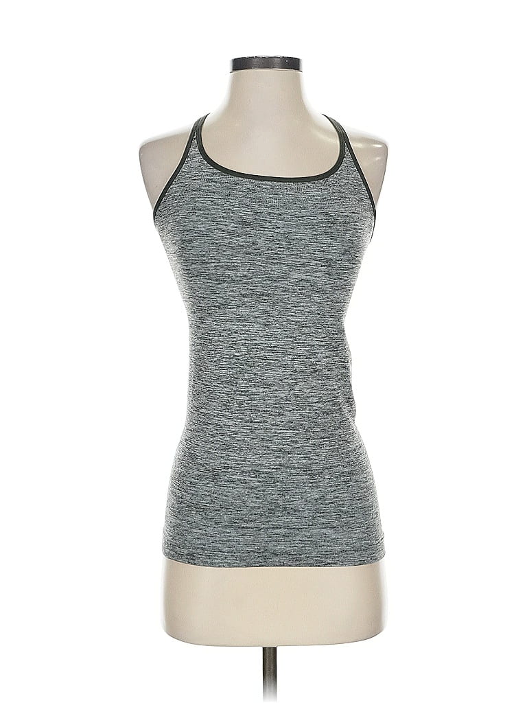 Pre-owned New Balance Tank Top Gray Halter Neckline Tops