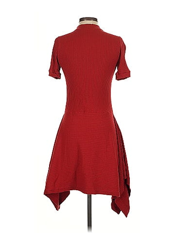 Susana Monaco Red Ribbed Dress (view 2)