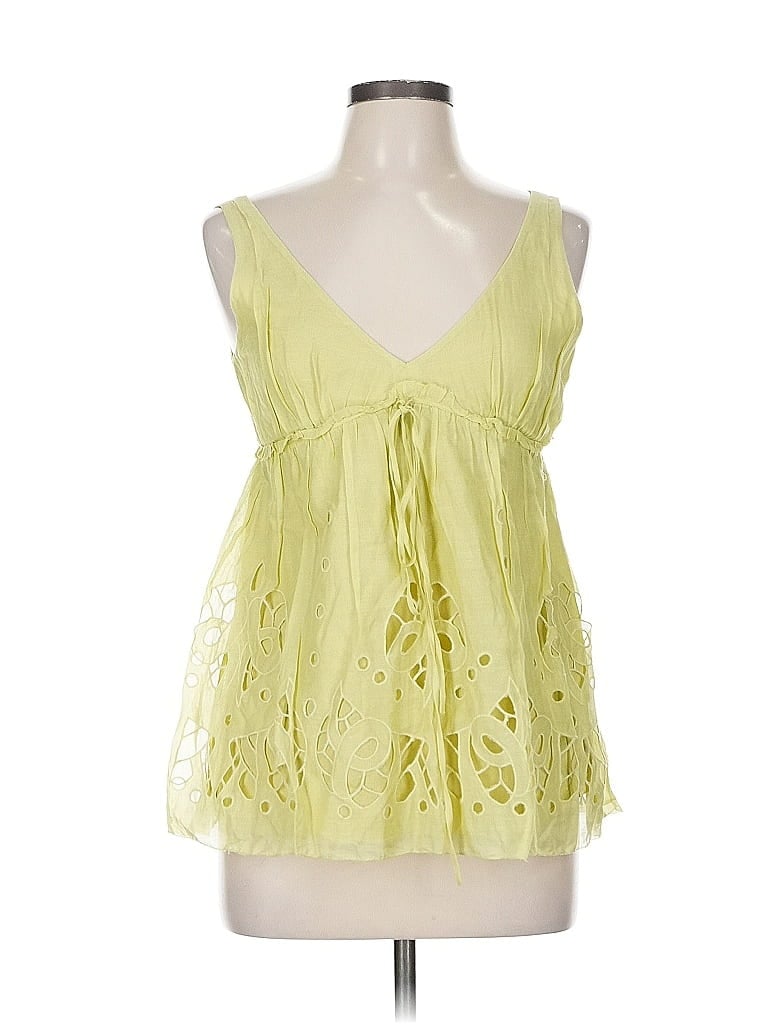 ROBERT RODRIGUEZ Pre-owned Tank Top Yellow Plunge Neckline Tops