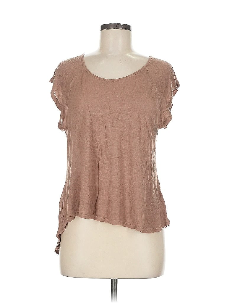 Pre-owned Bar Iii Short Sleeve T-shirt In Brown