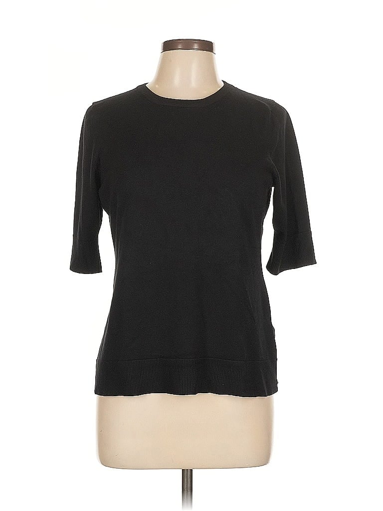 CABLE & GAUGE Pre-owned 3/4 Sleeve Top Black Crew Neck Tops
