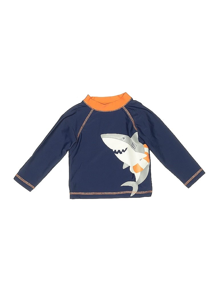 Pre-owned Little Me Kids' Rash Guard In Blue