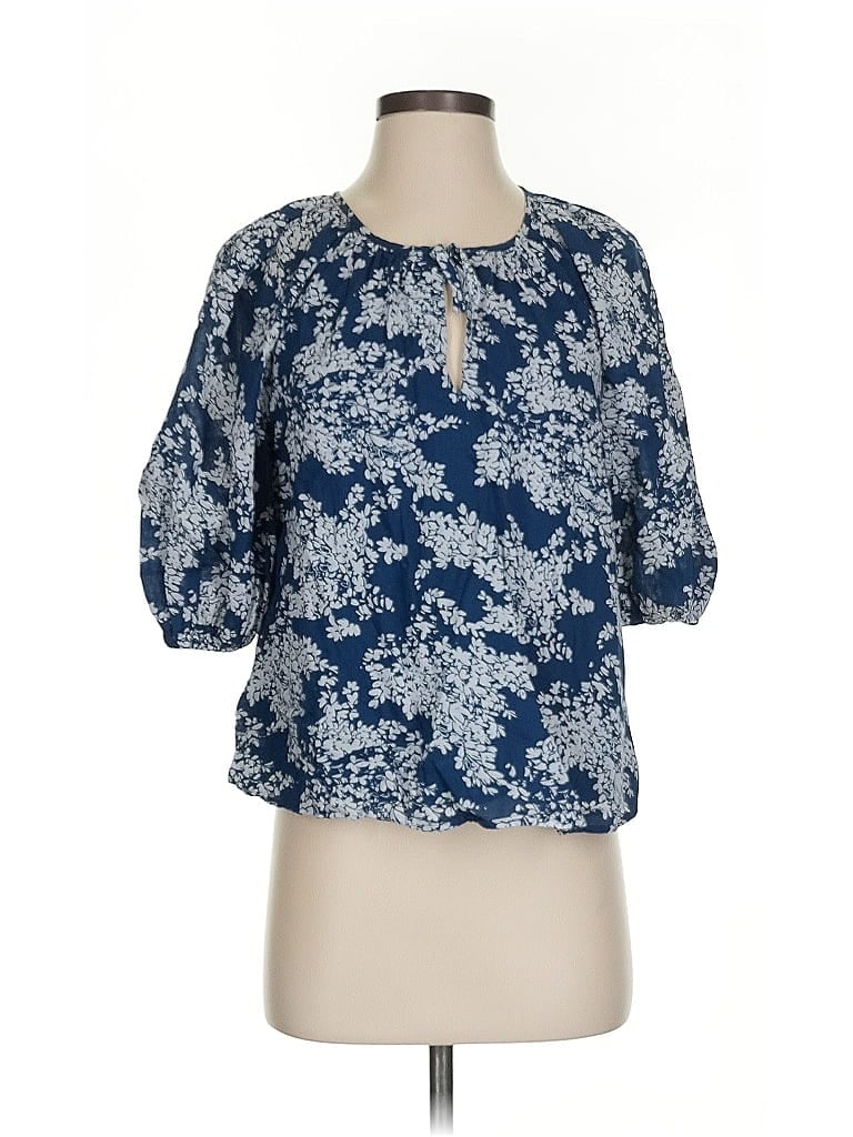 Pre-owned Abercrombie & Fitch 3/4 Sleeve Blouse In Blue