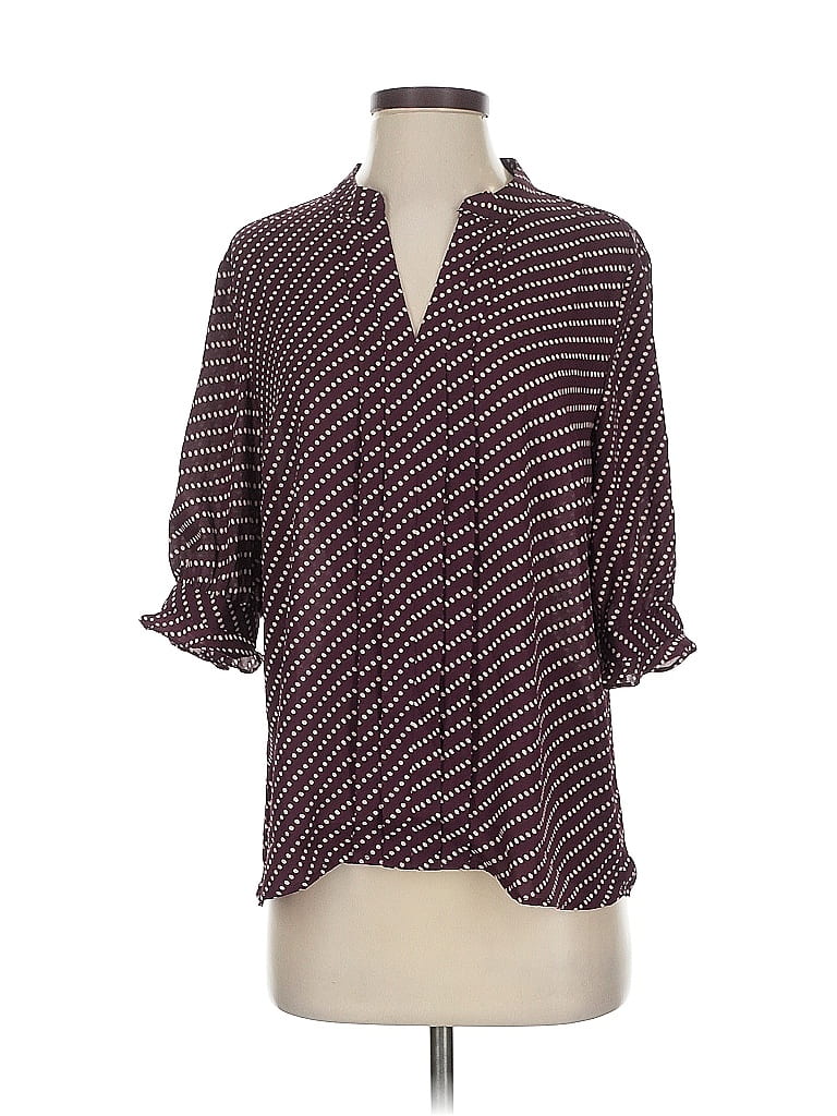 ANN TAYLOR Pre-owned 3/4 Sleeve Blouse In Burgundy