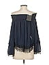 Nicholas 100% Silk Black Blue 3/4 Sleeve Silk Top Size 0 - photo 2
