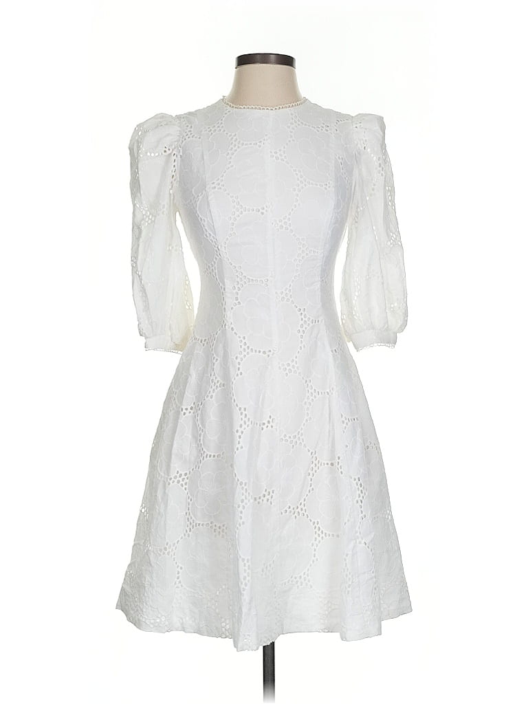 Pre-owned Rachel Parcell Cocktail Dress In White