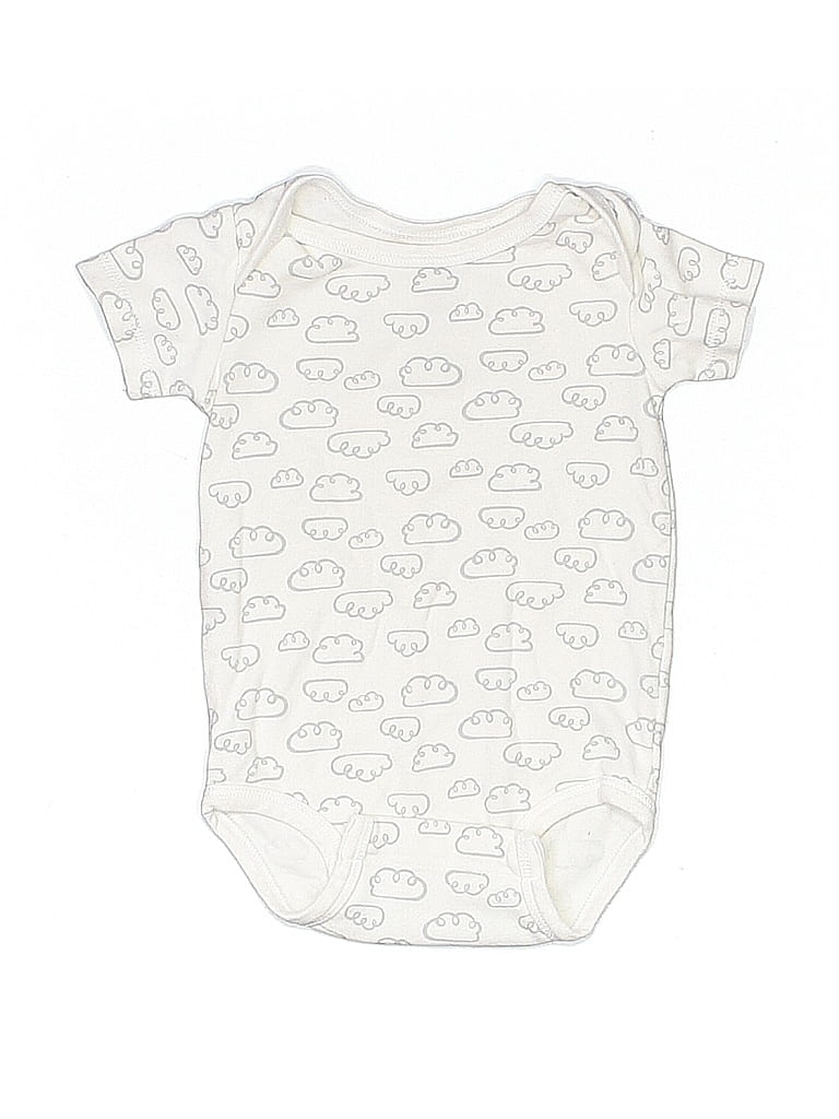 Pre-owned Kirkland Signature Babies' Short Sleeve Onesie In White