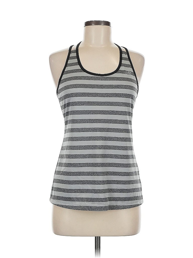 Pre-owned New Balance Tank Top Gray Halter Neckline Tops