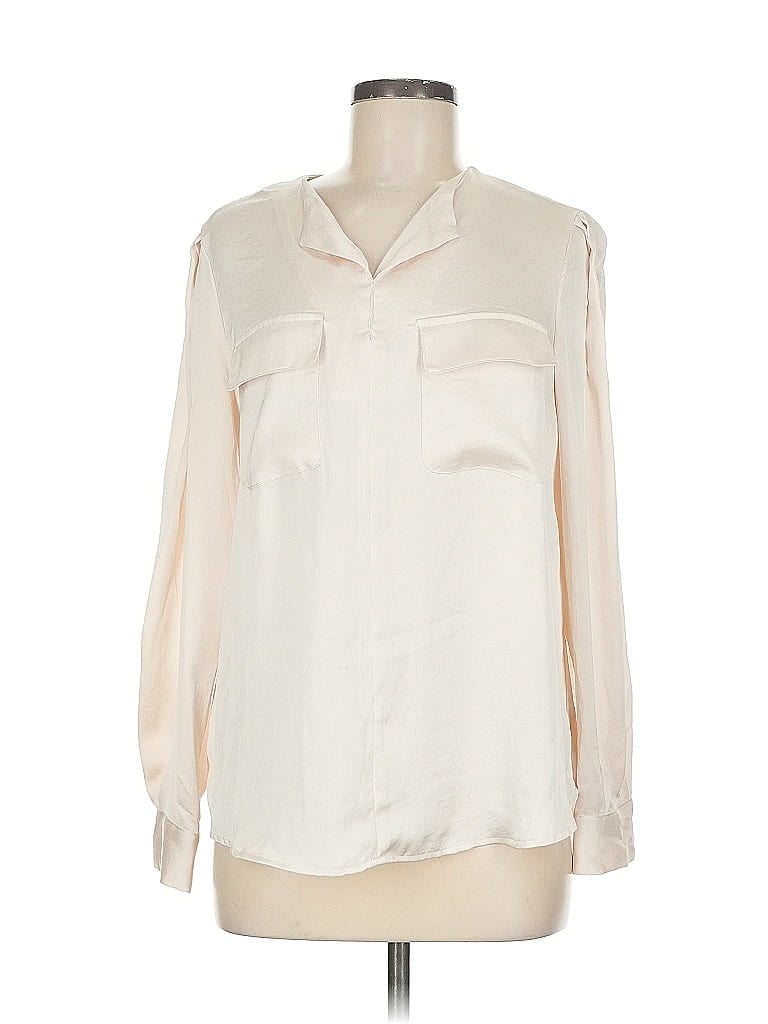 Pre-owned Jones New York Long Sleeve Blouse In White