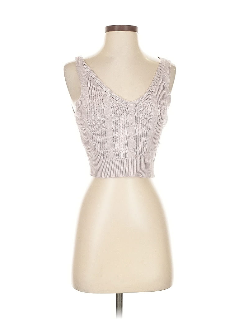 DOUBLE ZERO Pre-owned Tank Top Silver Strapless Neckline Tops