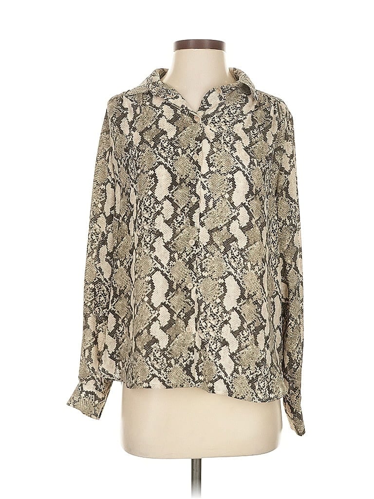 Pre-owned H&m Long Sleeve Blouse In White