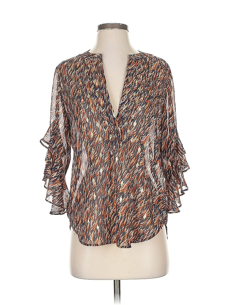 Pre-owned Vince Camuto 3/4 Sleeve Blouse In Brown