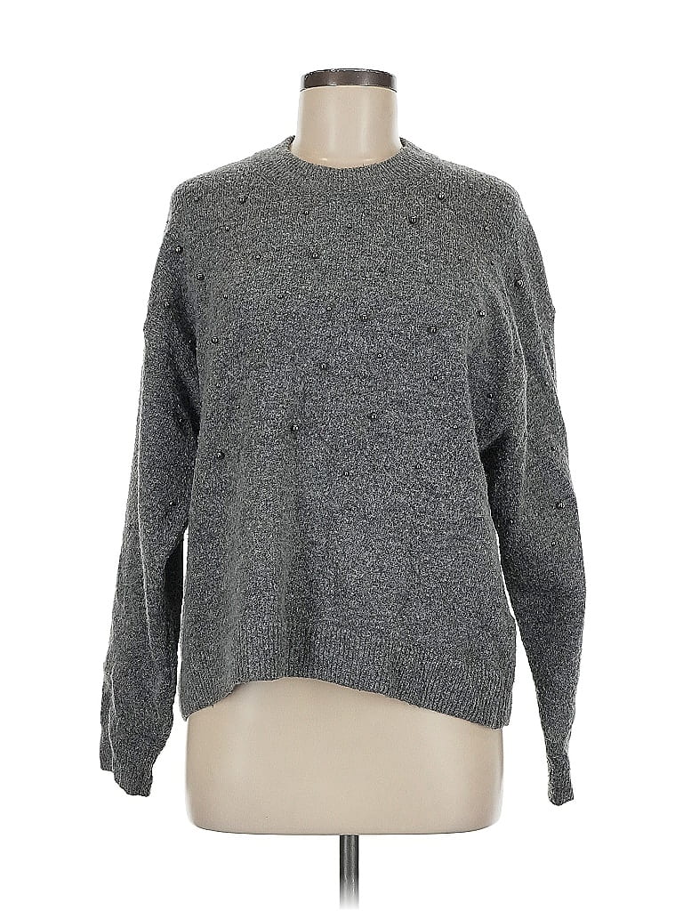 Pre-owned H&m Pullover Sweater In Gray