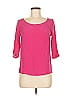 IKKS 100% Silk Pink 3/4 Sleeve Silk Top Size 36 waist - photo 1