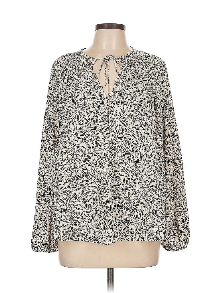 Pre-owned H&m Long Sleeve Blouse In White