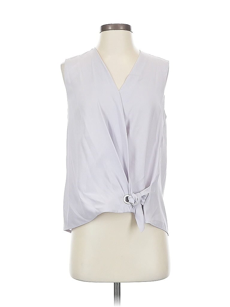 Pre-owned Rag & Bone Sleeveless Silk Top Gray Plunge Neckline Tops