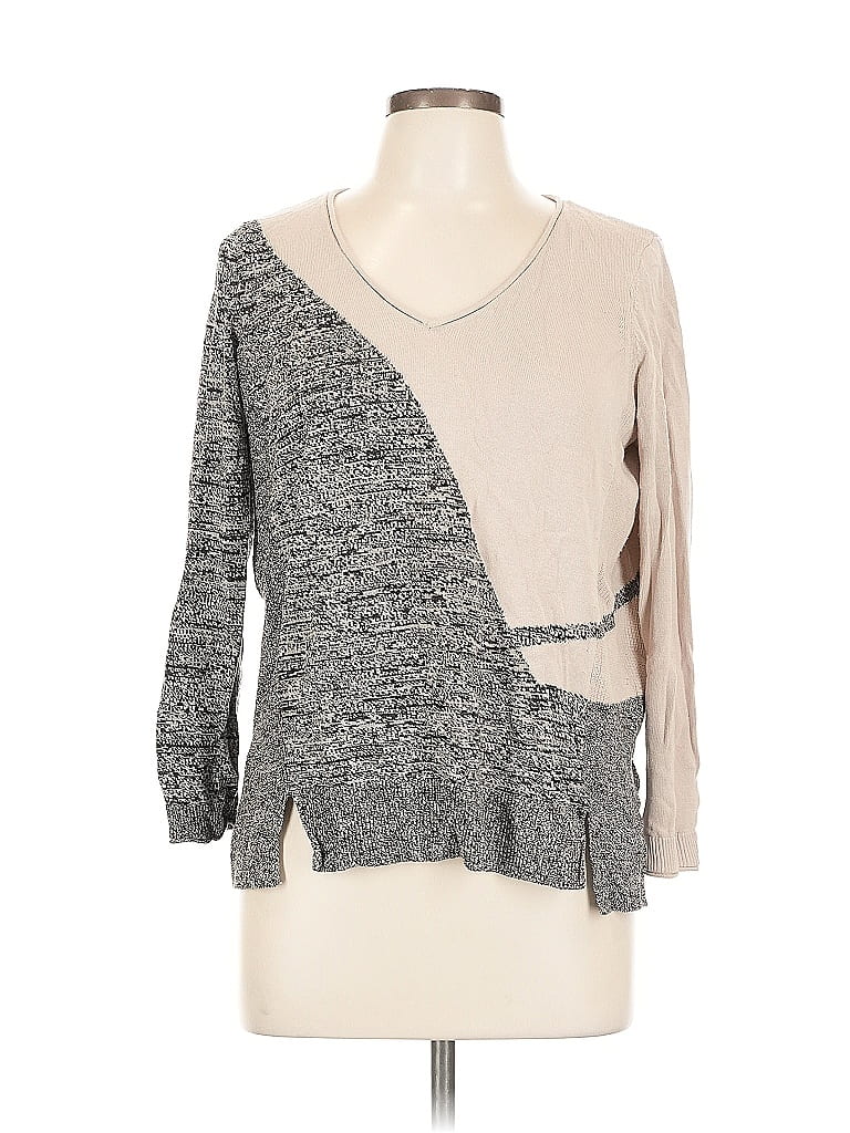 Pre-owned Nic + Zoe Pullover Sweater In Gray