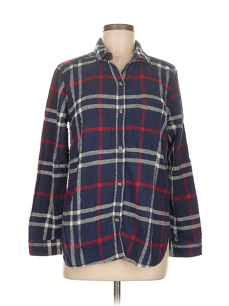 Click to view more detailed imagery on our partner's website Pre-owned American Eagle Outfitters 3/4 Sleeve Button Down Shirt In Blue