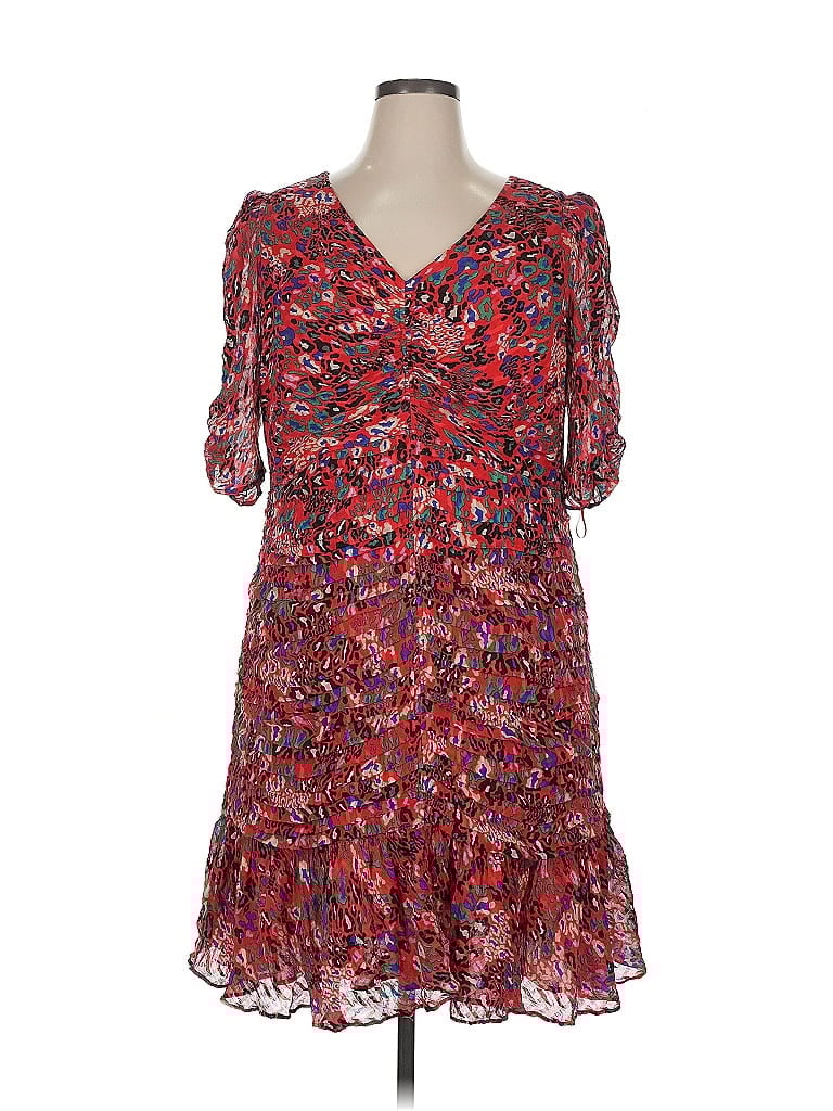Tanya Taylor Paisley Red Cocktail Dress Size 14 - photo 1