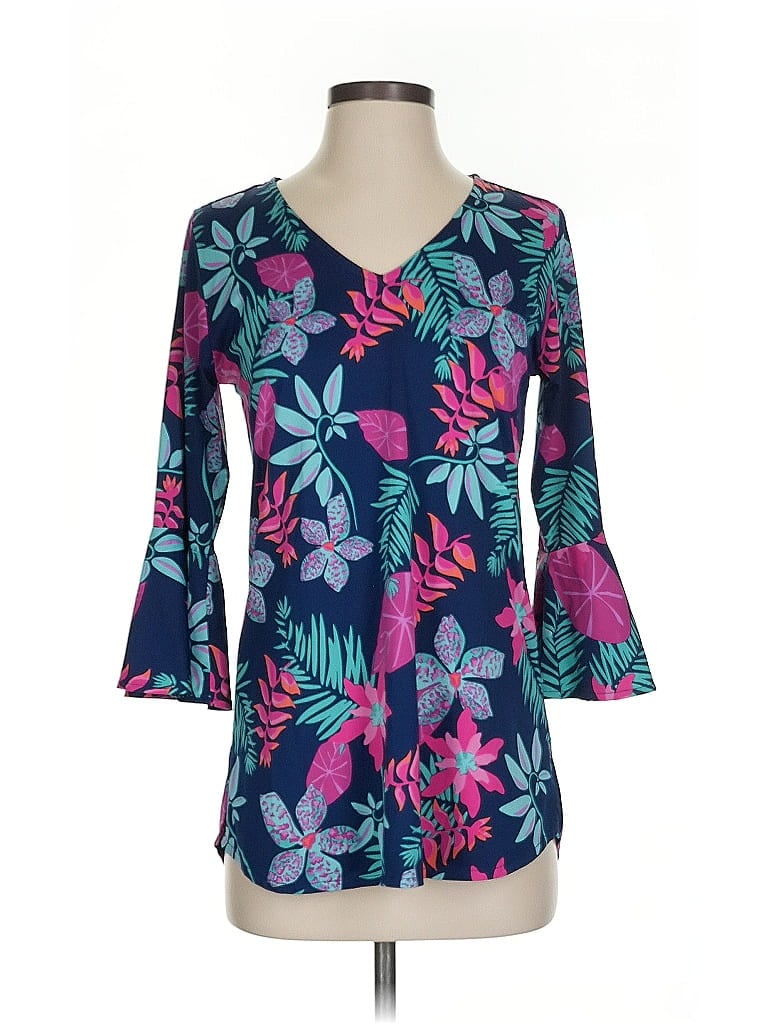 Pre-owned Escapada 3/4 Sleeve Blouse In Blue