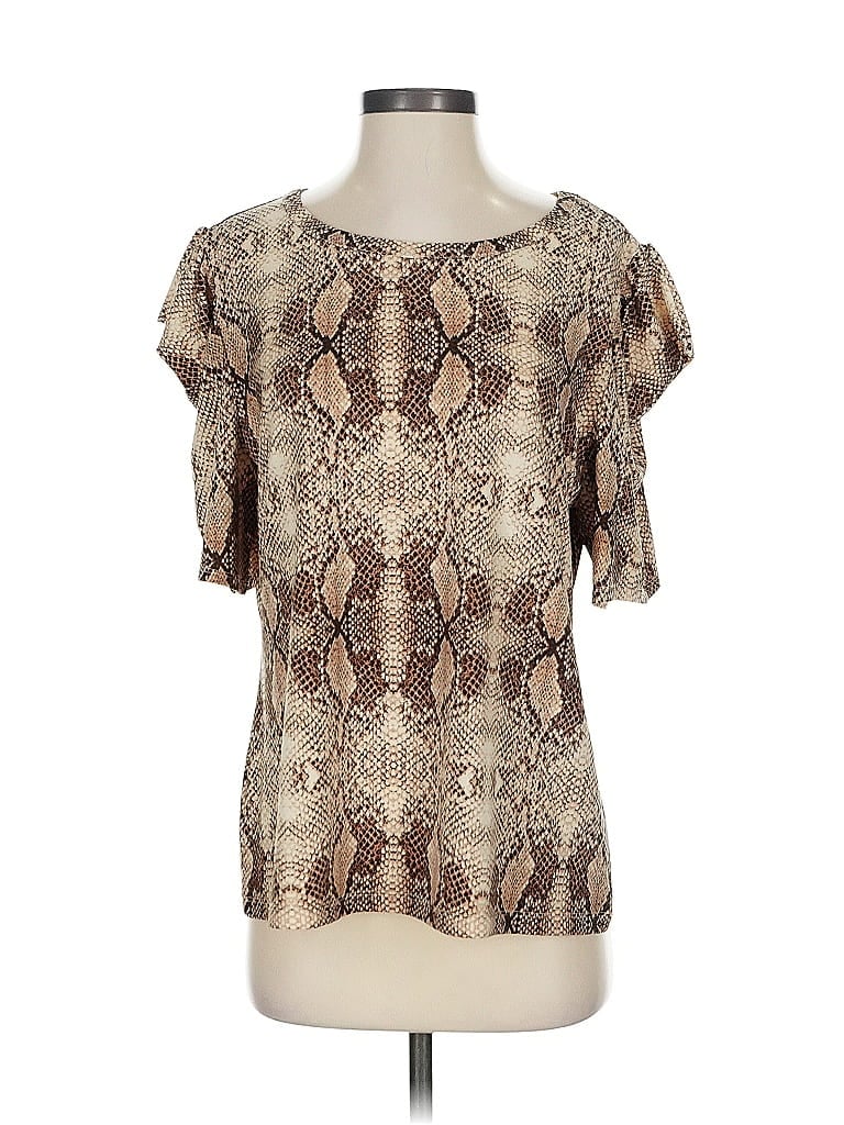 Click to view more detailed imagery on our partner's website Pre-owned New York And Company Short Sleeve Blouse In Brown