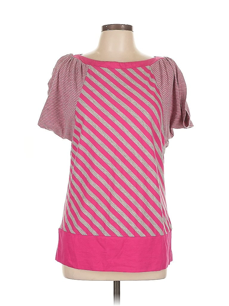 Pre-owned Canyon River Blues Short Sleeve Top Pink Square Neckline Tops