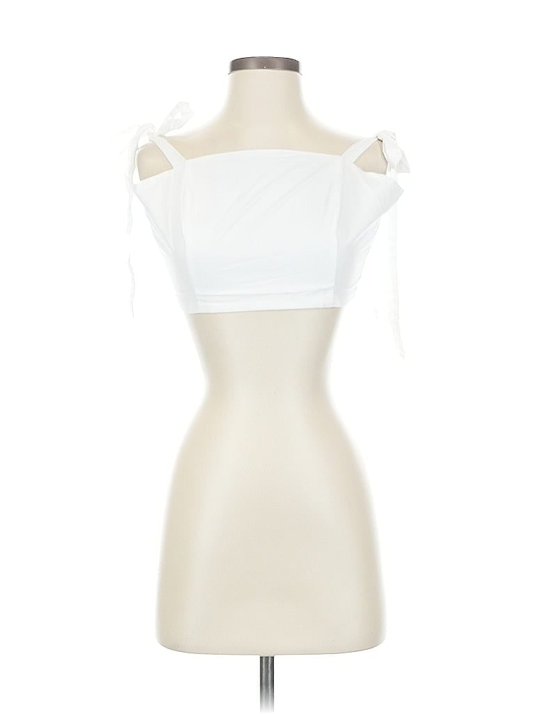 A NEW DAY Pre-owned Sleeveless Top White Strapless Neckline Tops