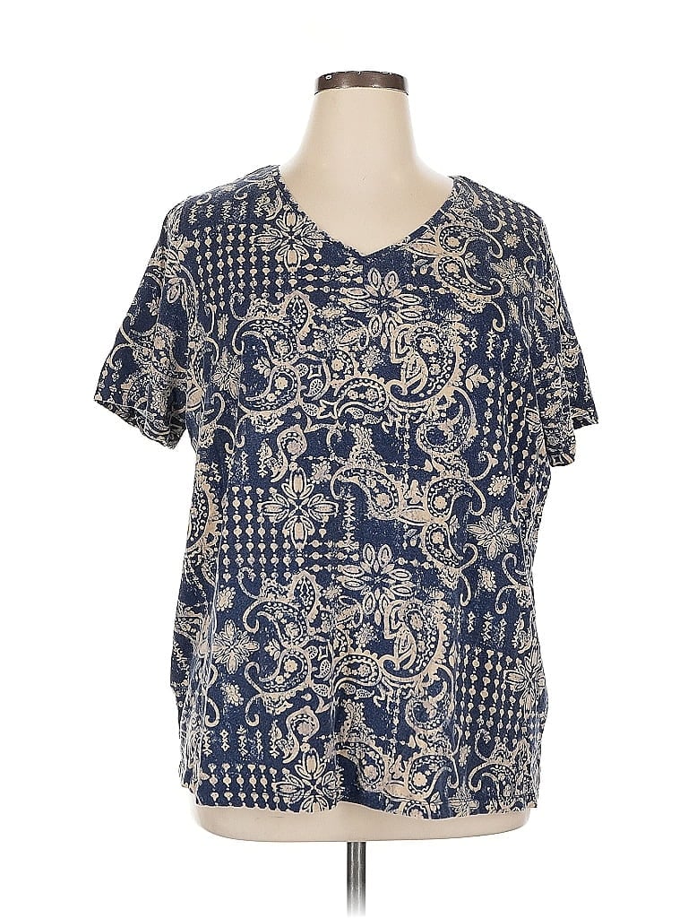 Pre-owned Catherines Short Sleeve T-shirt In Blue
