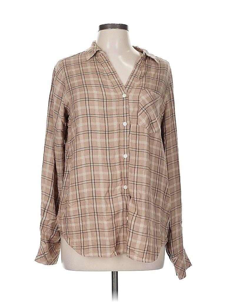 Click to view more detailed imagery on our partner's website Pre-owned Michael Stars Long Sleeve Button Down Shirt In Brown