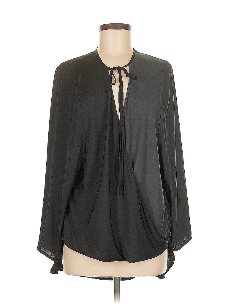 Pre-owned Silence And Noise Long Sleeve Blouse In Black