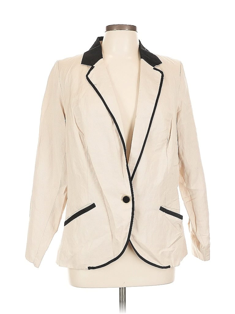 Pre-owned Ashley Stewart Blazer Jacket In White