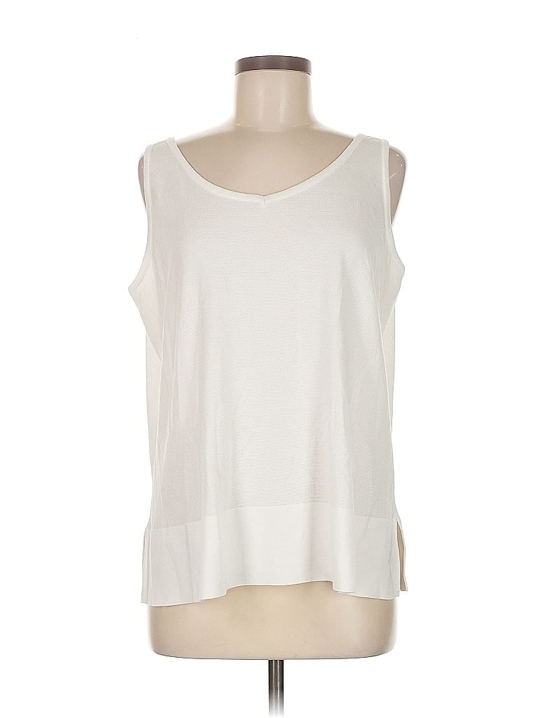 Pre-owned Misook Sleeveless T-shirt In White